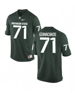 Men's Michigan State Spartans NCAA #71 Chase Gianacakos Green Authentic Nike Stitched College Football Jersey LS32W02YY